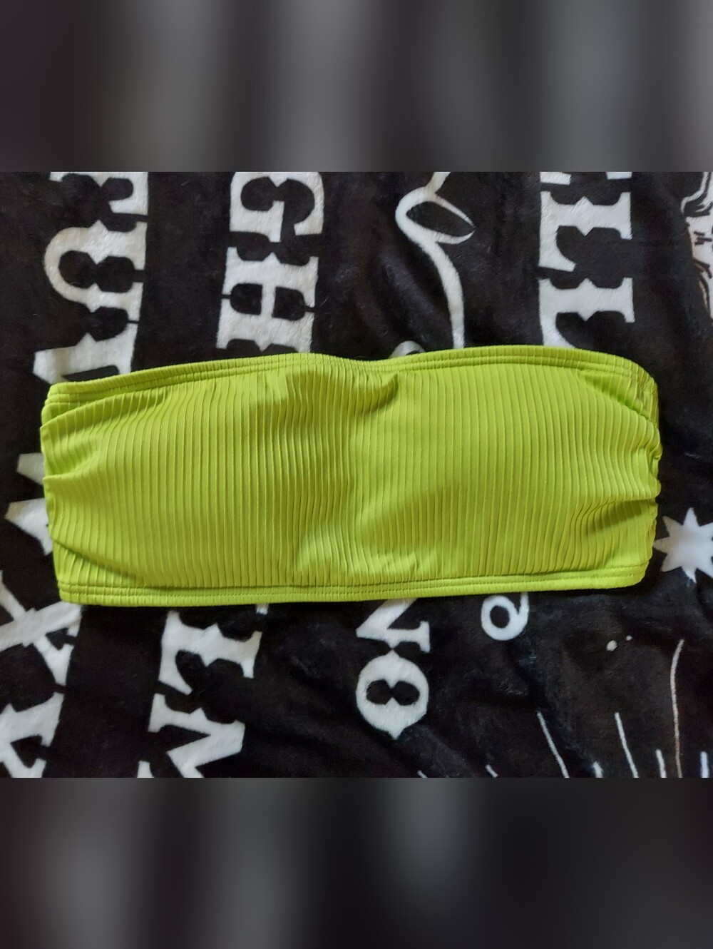 MICHAEL Michael Kors Neon Lime Ribbed Bandeau